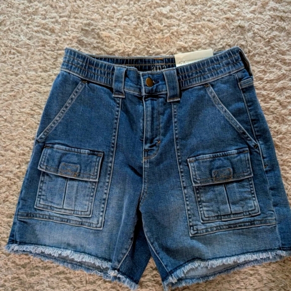 Nwt ana high rise Midi cargo jean shorts size 4 - Picture 1 of 4